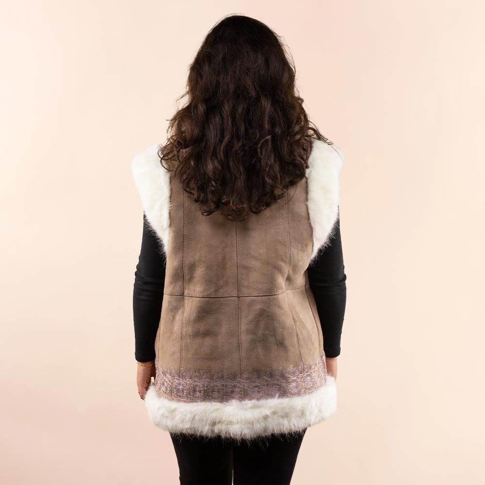 Chaleco afgano Roma coñac