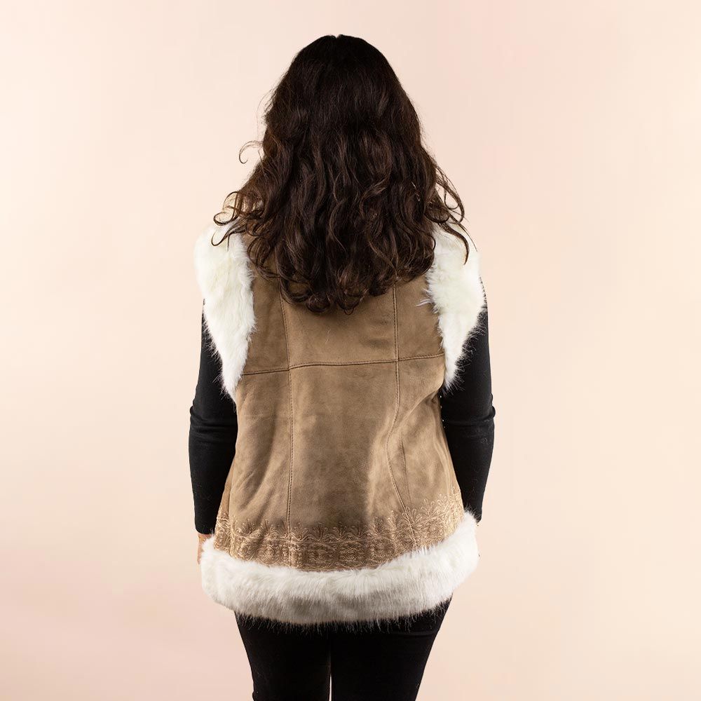 Afghan waistcoat Selina taupe