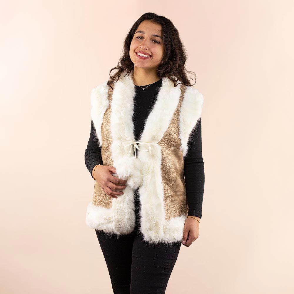 Afghan waistcoat Selina taupe