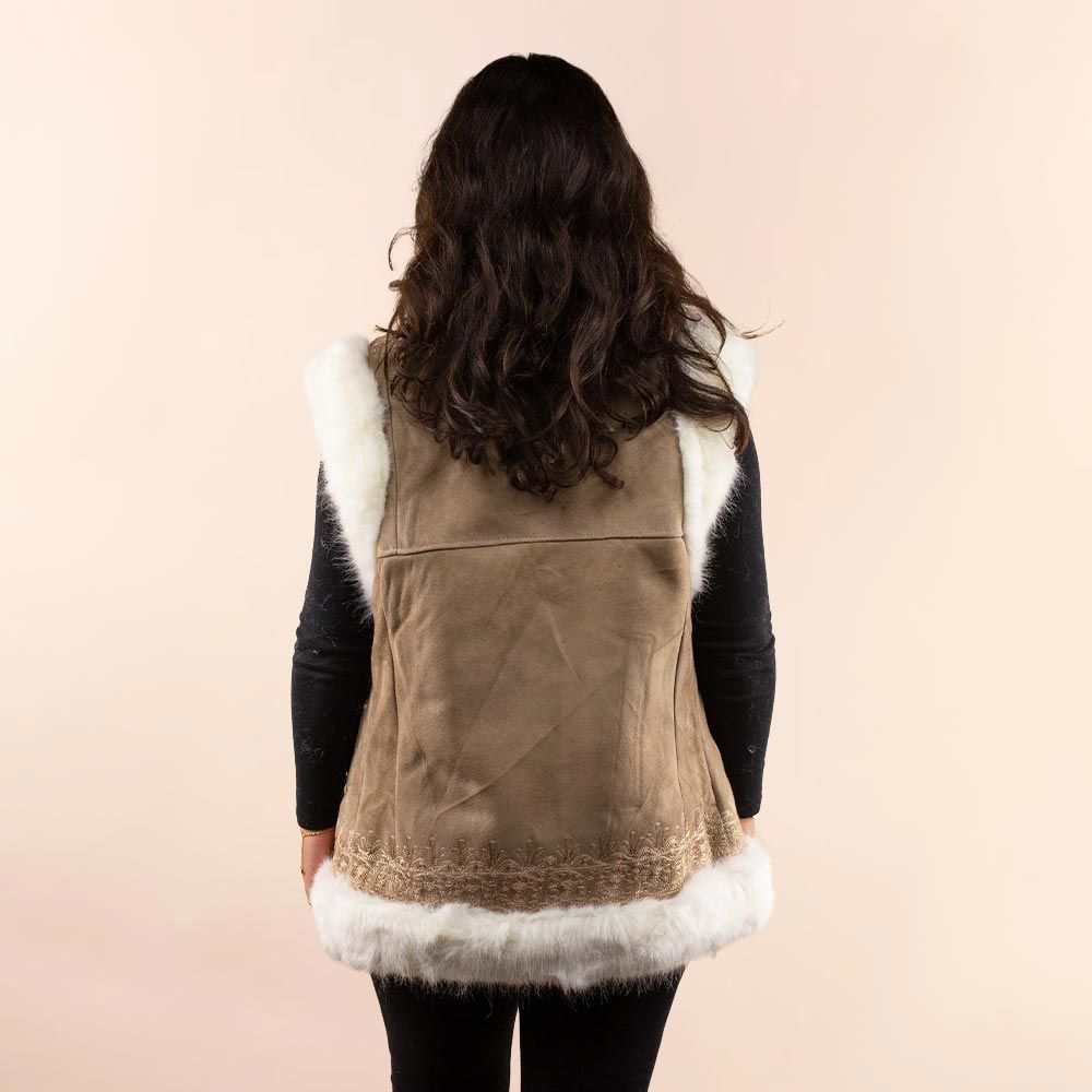 Afghan waistcoat Veerle taupe