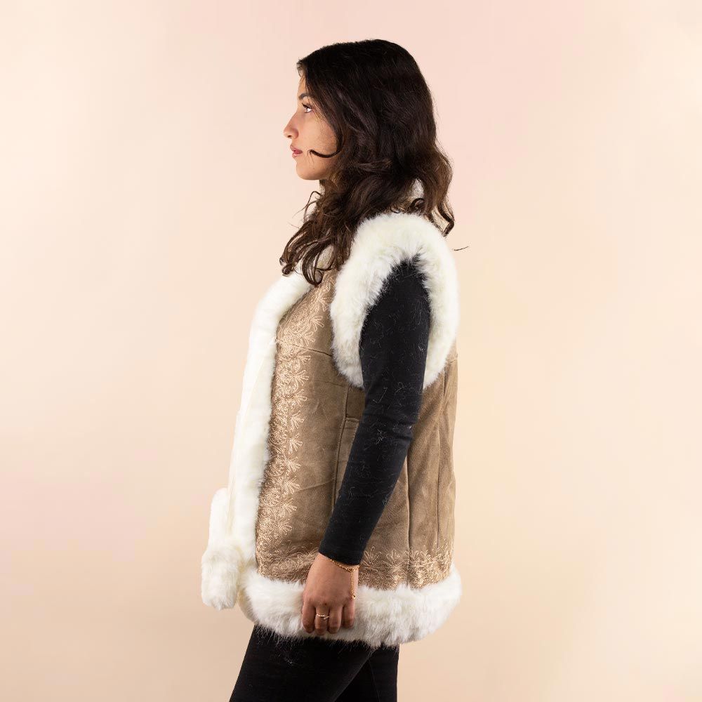 Afghan waistcoat Veerle taupe