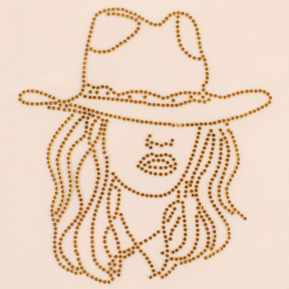 DIY Glitter transfer Gold Cowgirl