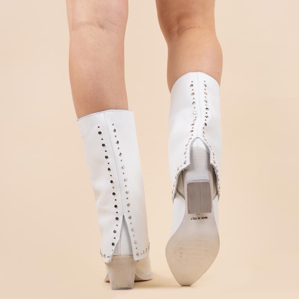 La Pintura Botas media caña Verona blanco