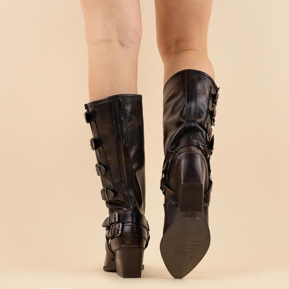 Botas altas hebilla La Pintura bronce