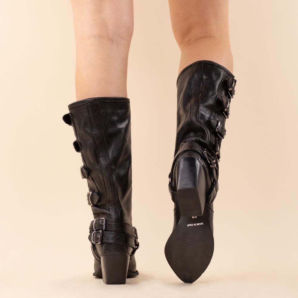 Botas altas con hebilla La Pintura color negro