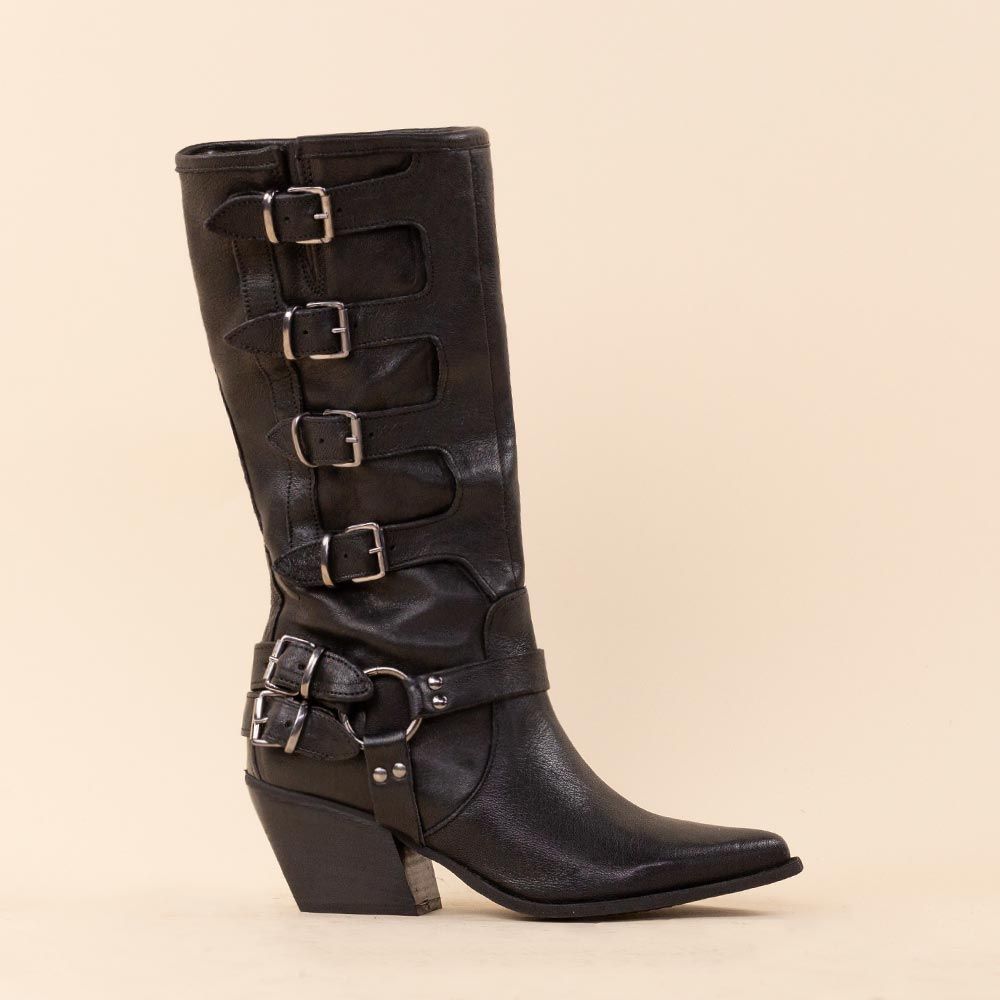 Botas altas con hebilla La Pintura color negro