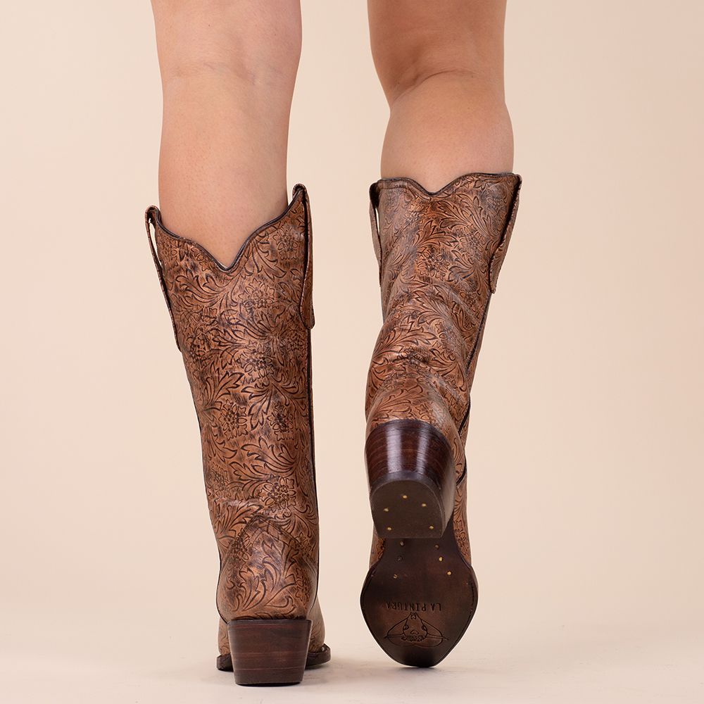 OFERTA Botas vaqueras La Pintura flor cobre