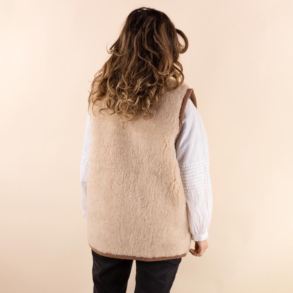 Moonrise dames wollen bodywarmer Esmeray bruin