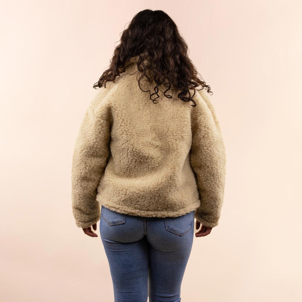 *SALE* Wollen dames jas kort beige