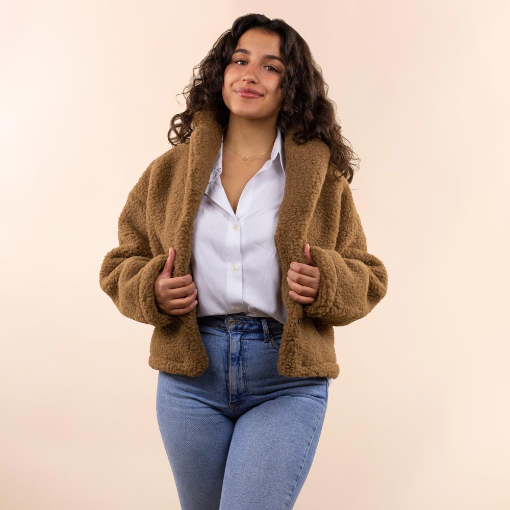 *SALE* Wollen dames jas kort bruin