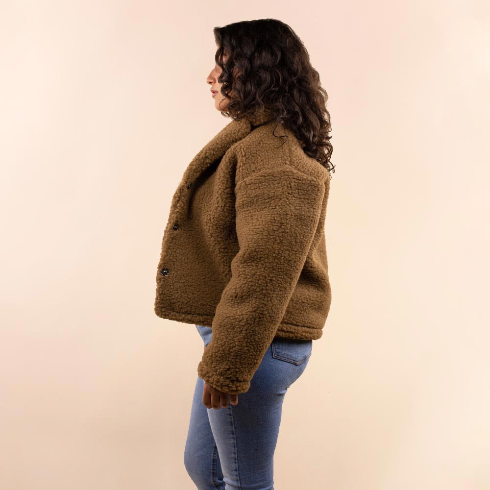 *SALE* Wollen dames jas kort bruin