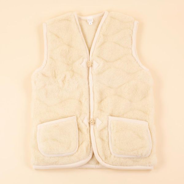 *SALE* Wollen dames vest 3D print beige