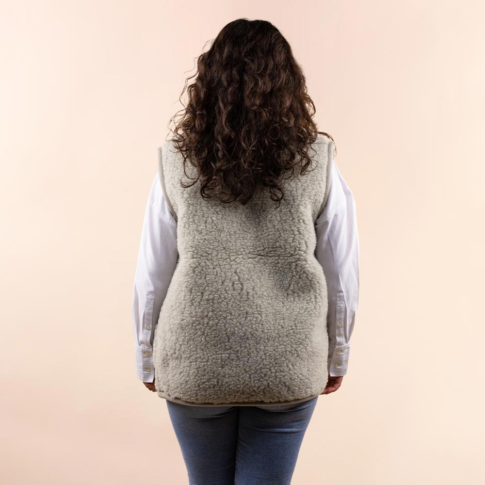 *SALE* Wollen dames vest licht grijs