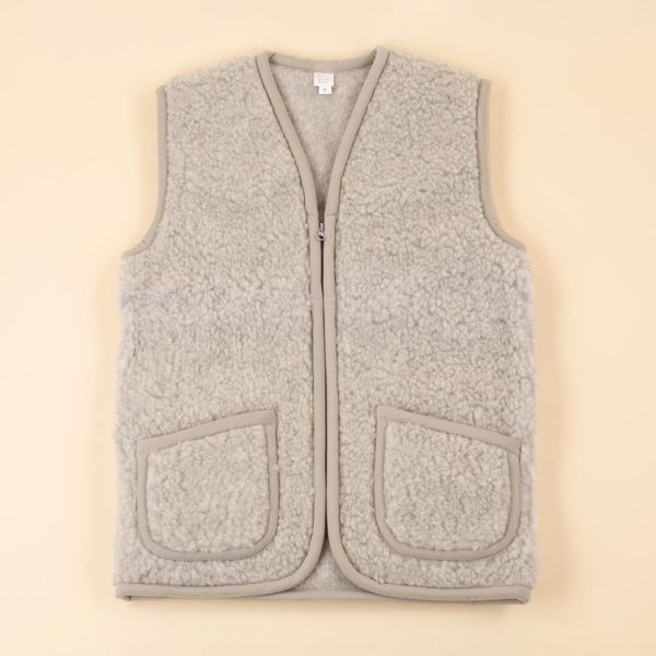 *SALE* Wollen dames vest licht grijs