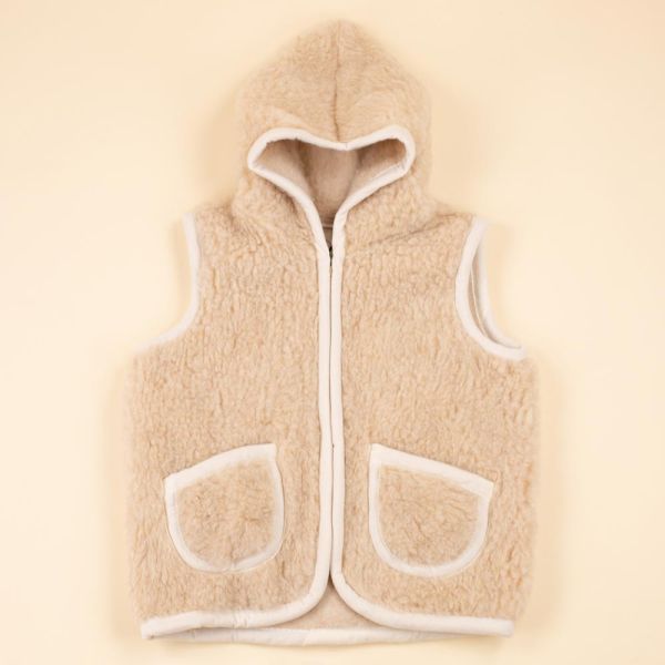 Wollen bodywarmer dames Iah met capuchon