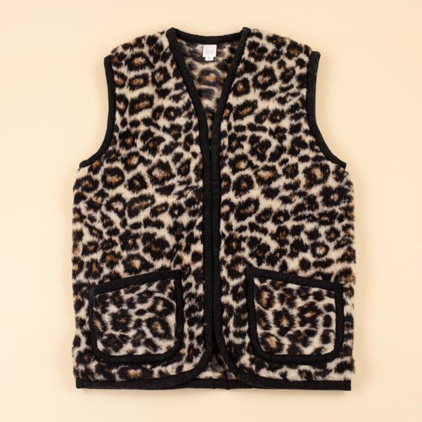 Wollen dames vest panter
