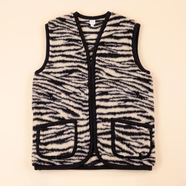 Wollen dames vest zebra