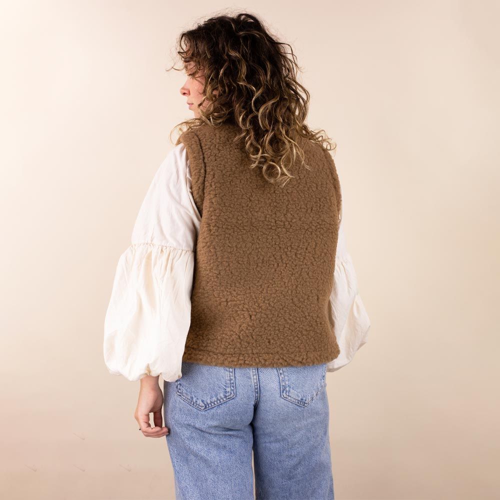 Wollen vestje dames bruin