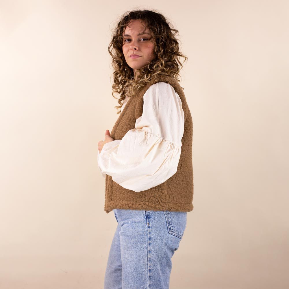 Wollen vestje dames bruin