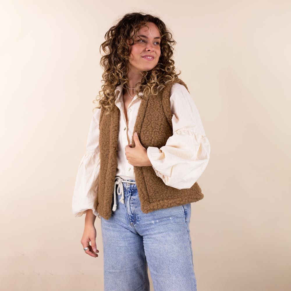 Wollen vestje dames bruin