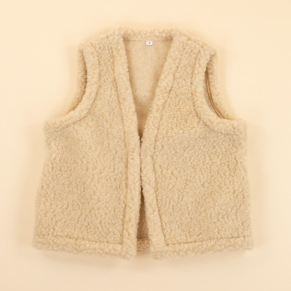 Wollen vestje dames lichtbruin
