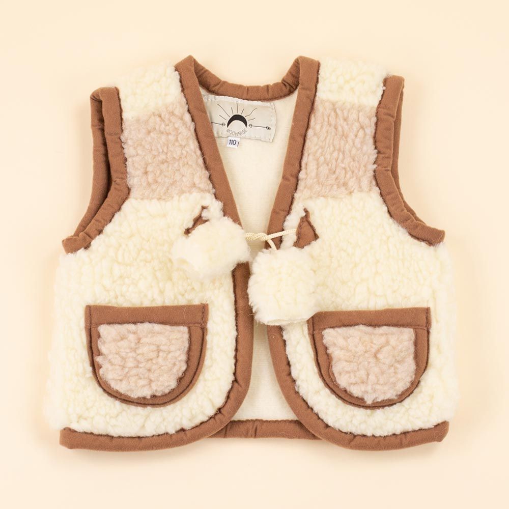 *SALE* Kids vest wool multi pompom