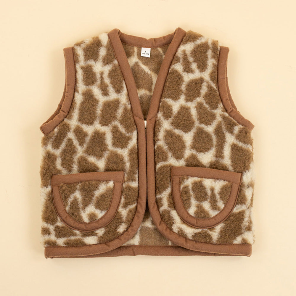 Wollen vestje met rits kids giraffe