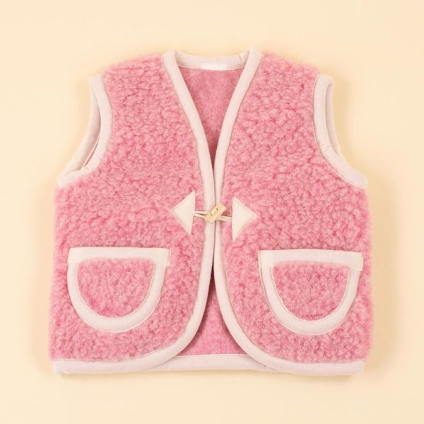 *SALE* Wollen vestje met knoopje kids roze