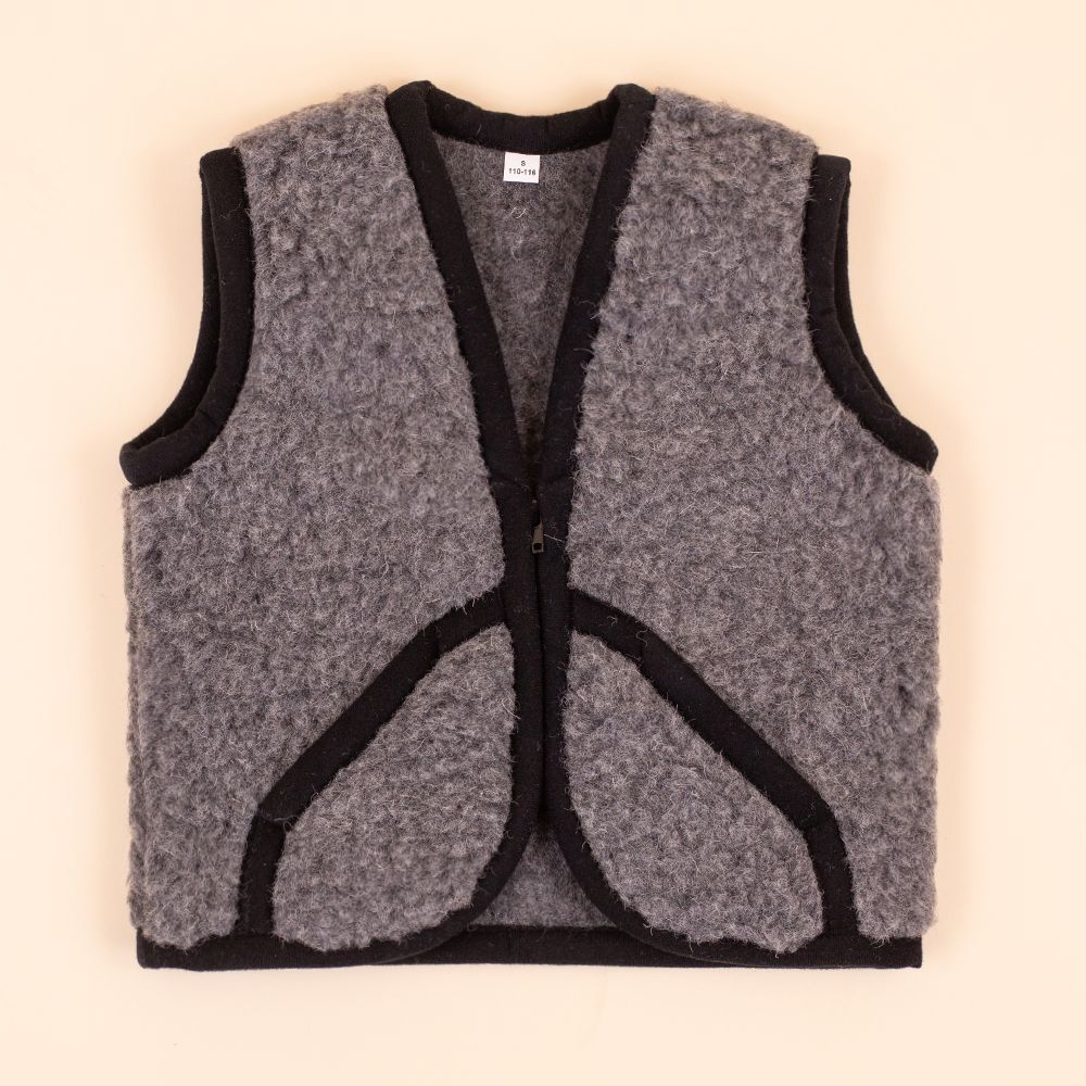 Moonrise kids wollen vestje met rits Billie antraciet