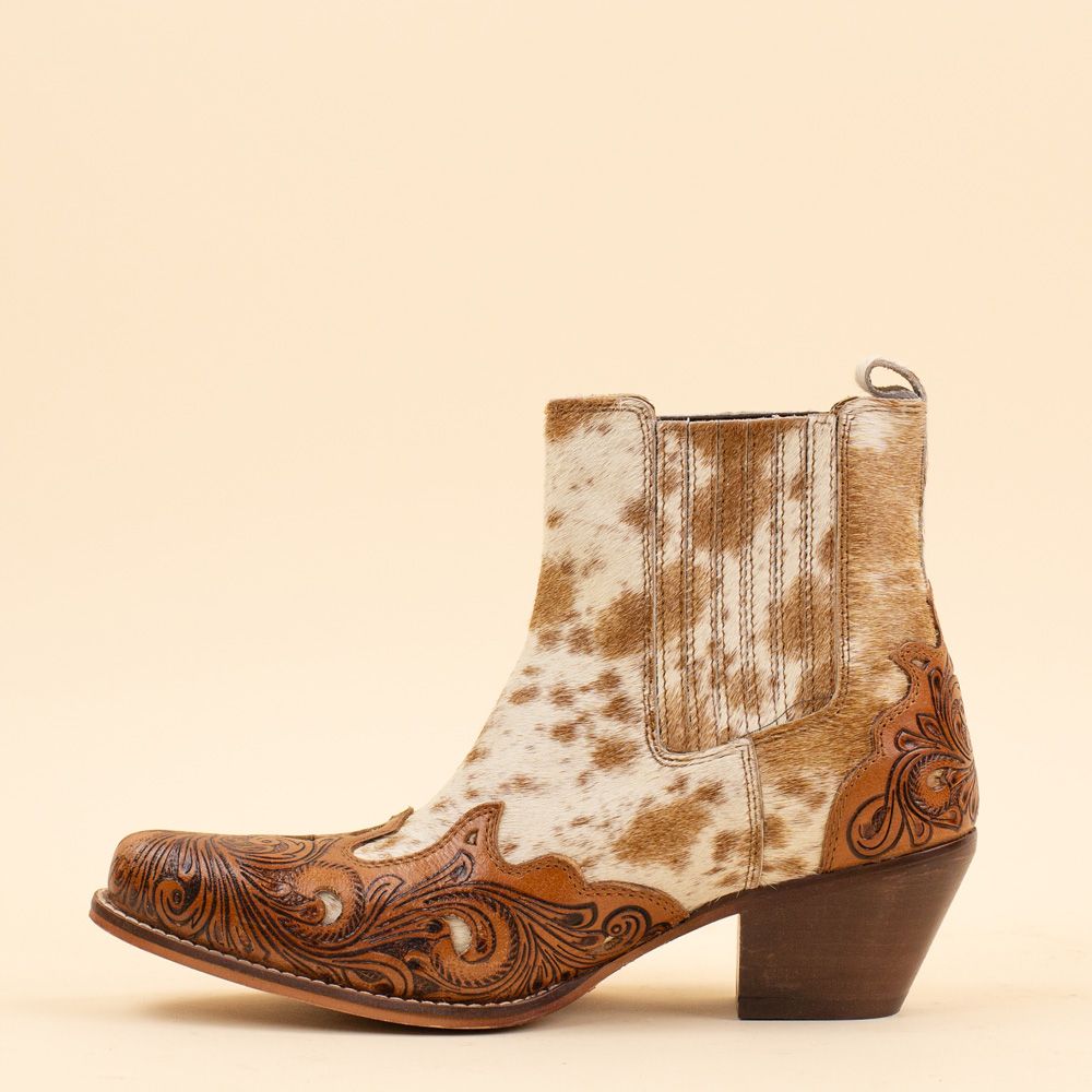 Myra Bag Boots Twin Forks Brown - White