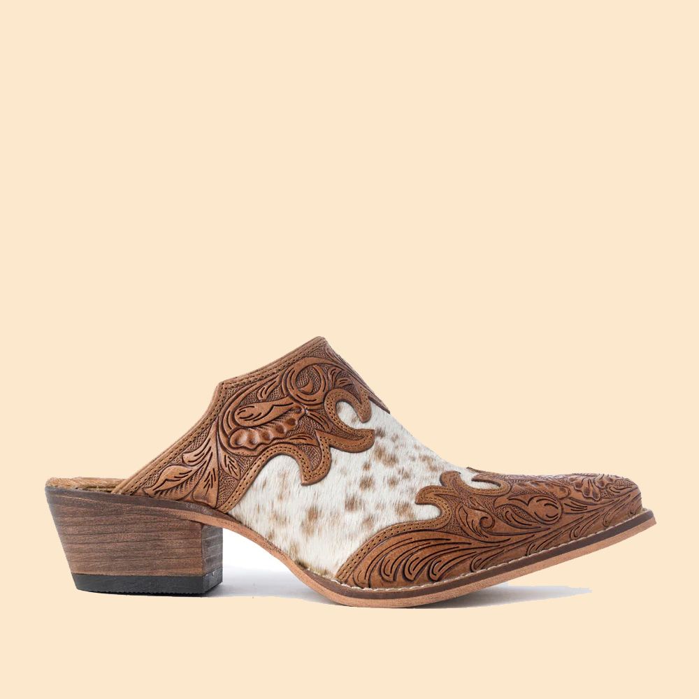 Myra Bag Lacey Hand-tooled Mules