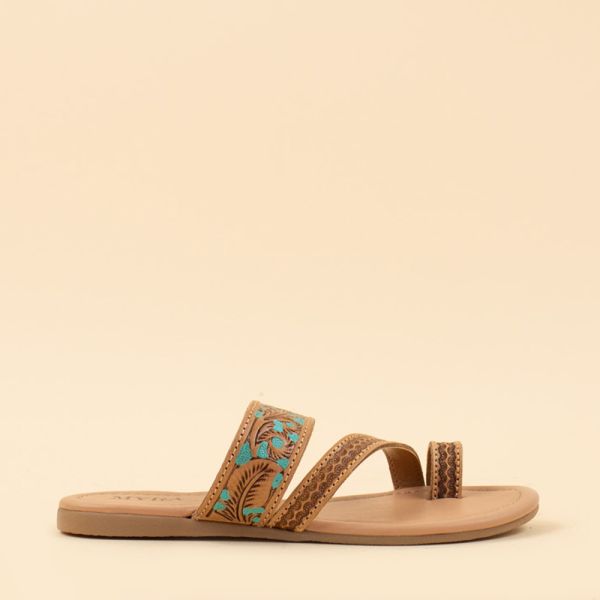 Myra Bag Lannie Mae Sandals in Honey/Turquoise