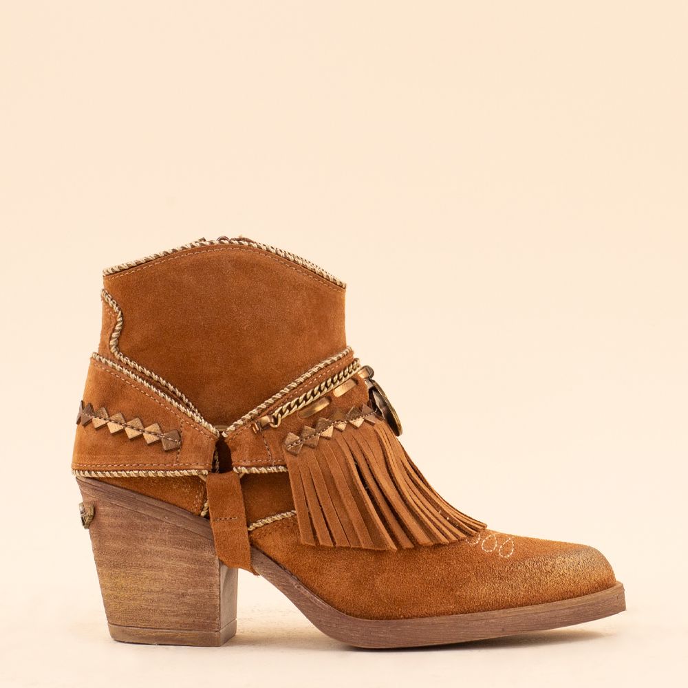 Nemonic 2216 boho enkellaarzen bruin