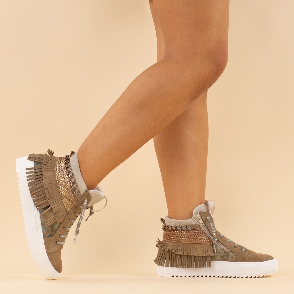 Nemonic 2265 boho sneakers beige - camo