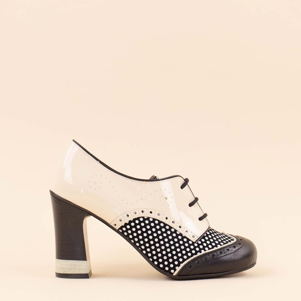 Nemonic 2351 retro shoes black beige