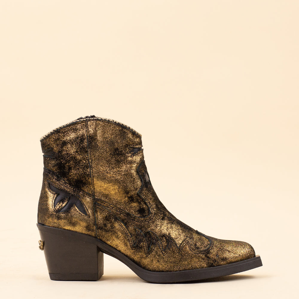 Nemonic 2353 boho boots gold black