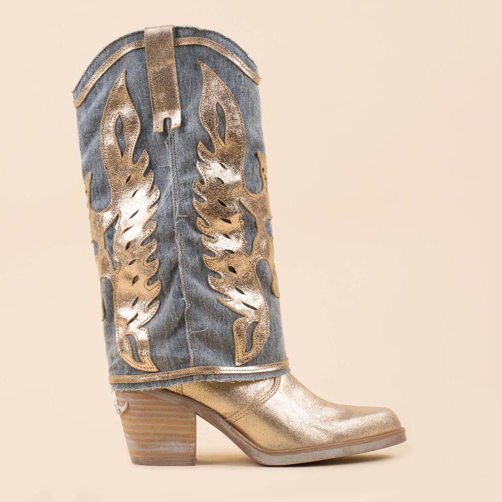 Botas vaqueras bohemias Nemonic 2381 - champán