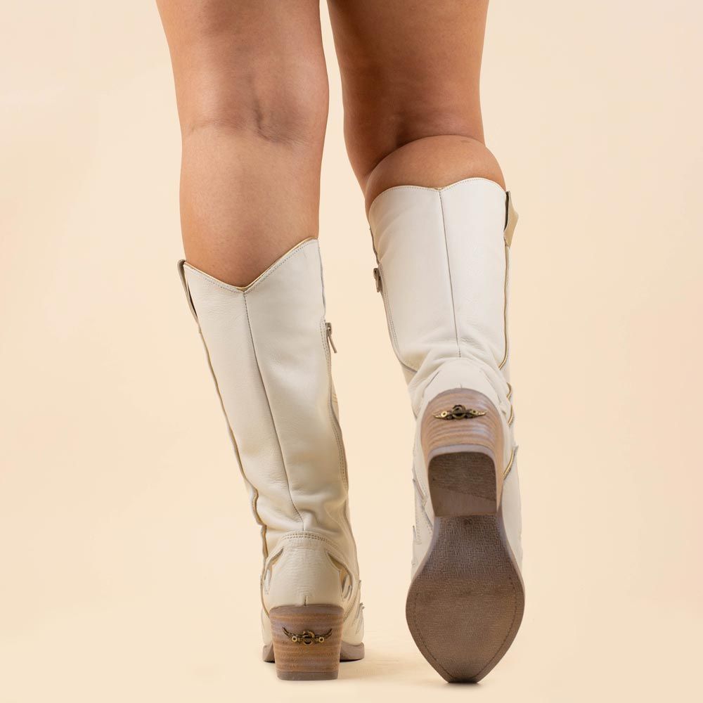 Nemonic 2382 boho boots offwhite