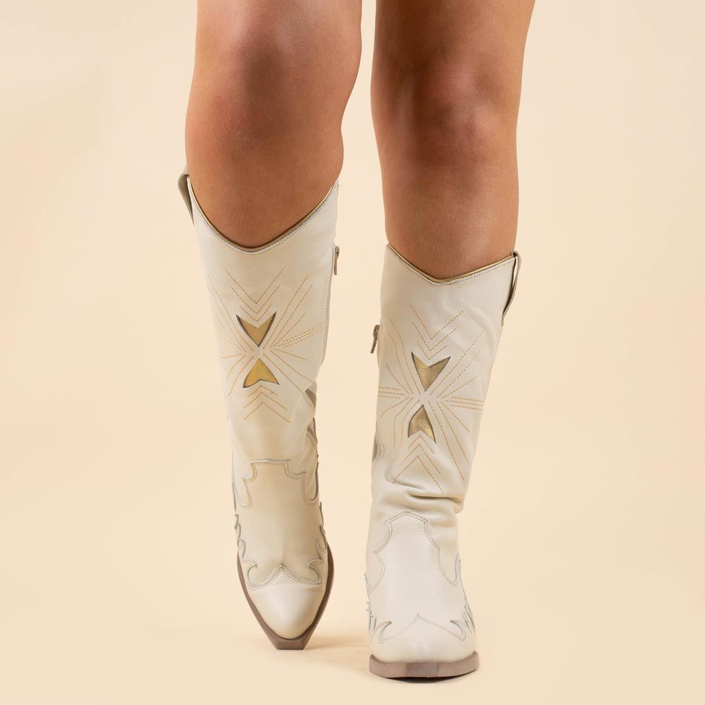 Nemonic 2382 boho boots offwhite