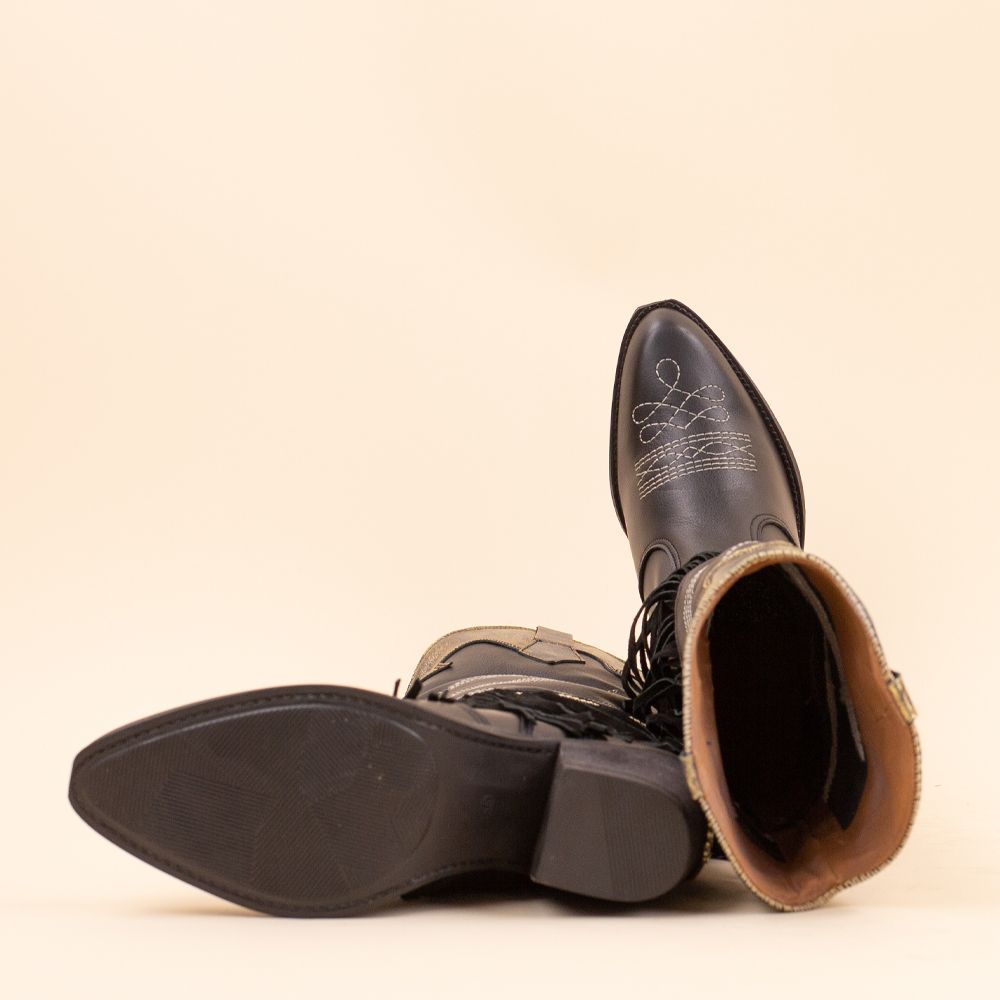 Nemonic 2427 cowboyboots boho Negro