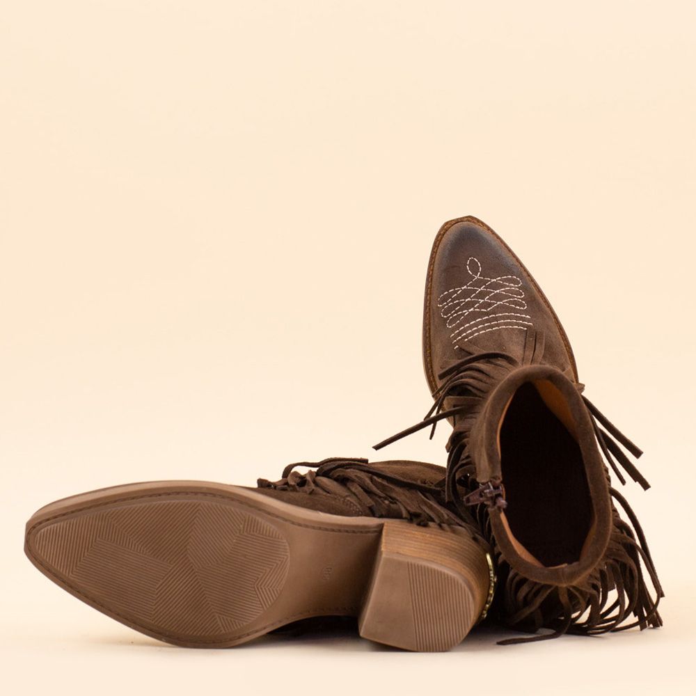 Nemonic fringe boots 2481 Marron