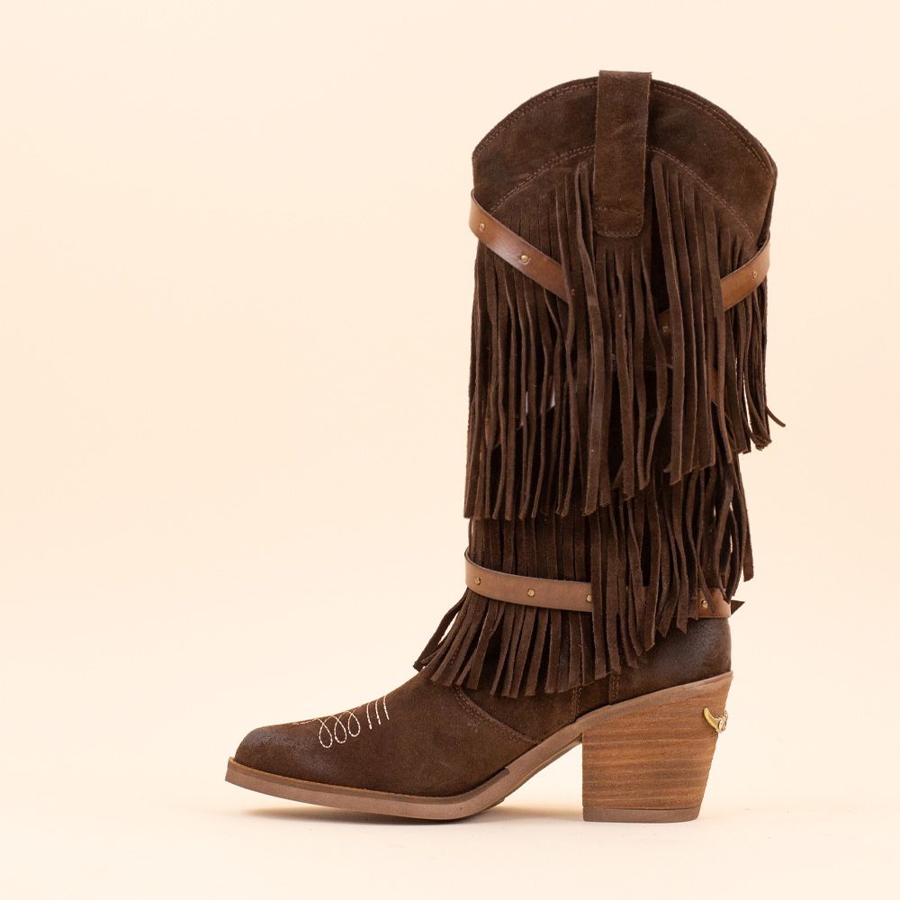 Nemonic fringe boots 2509 Marron