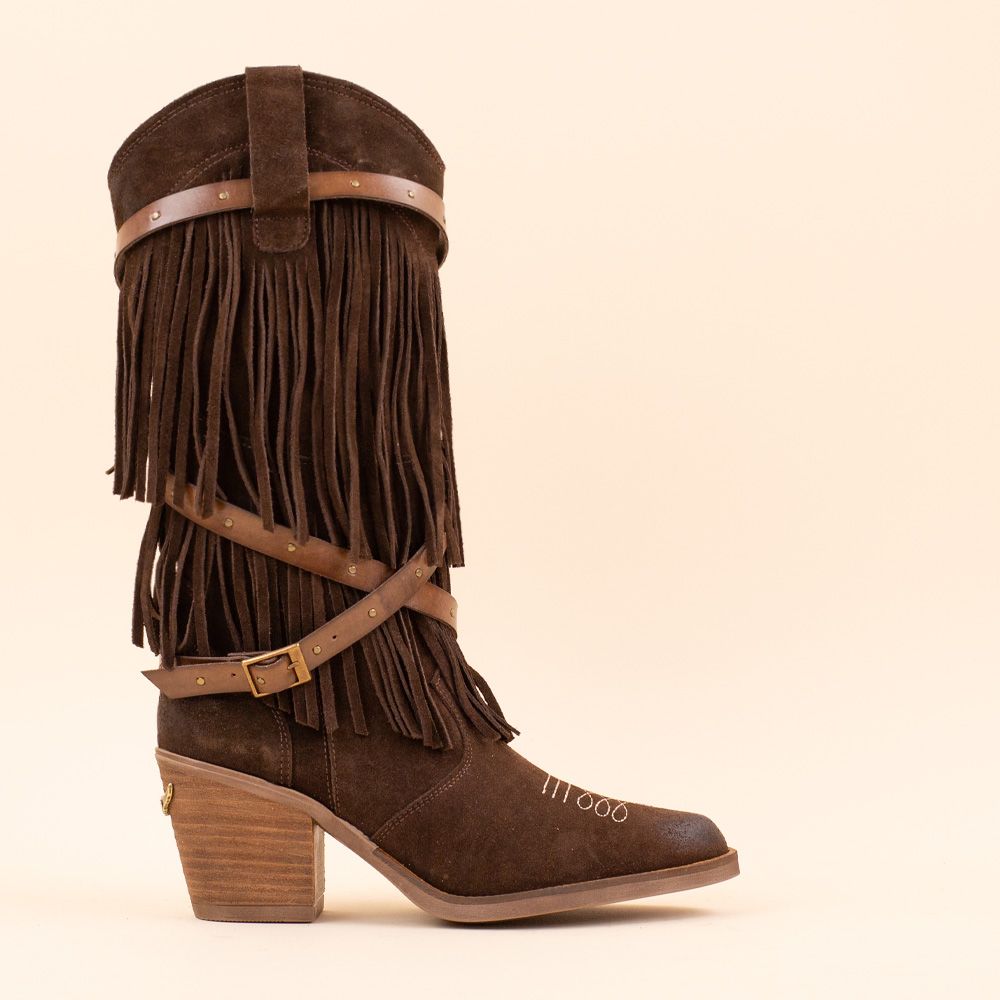 Nemonic fringe boots 2509 Marron