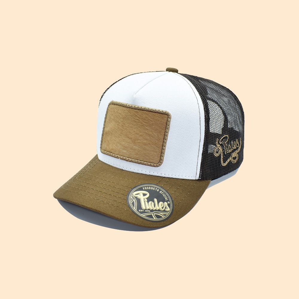 Piales Cap Hair-on Brown - White