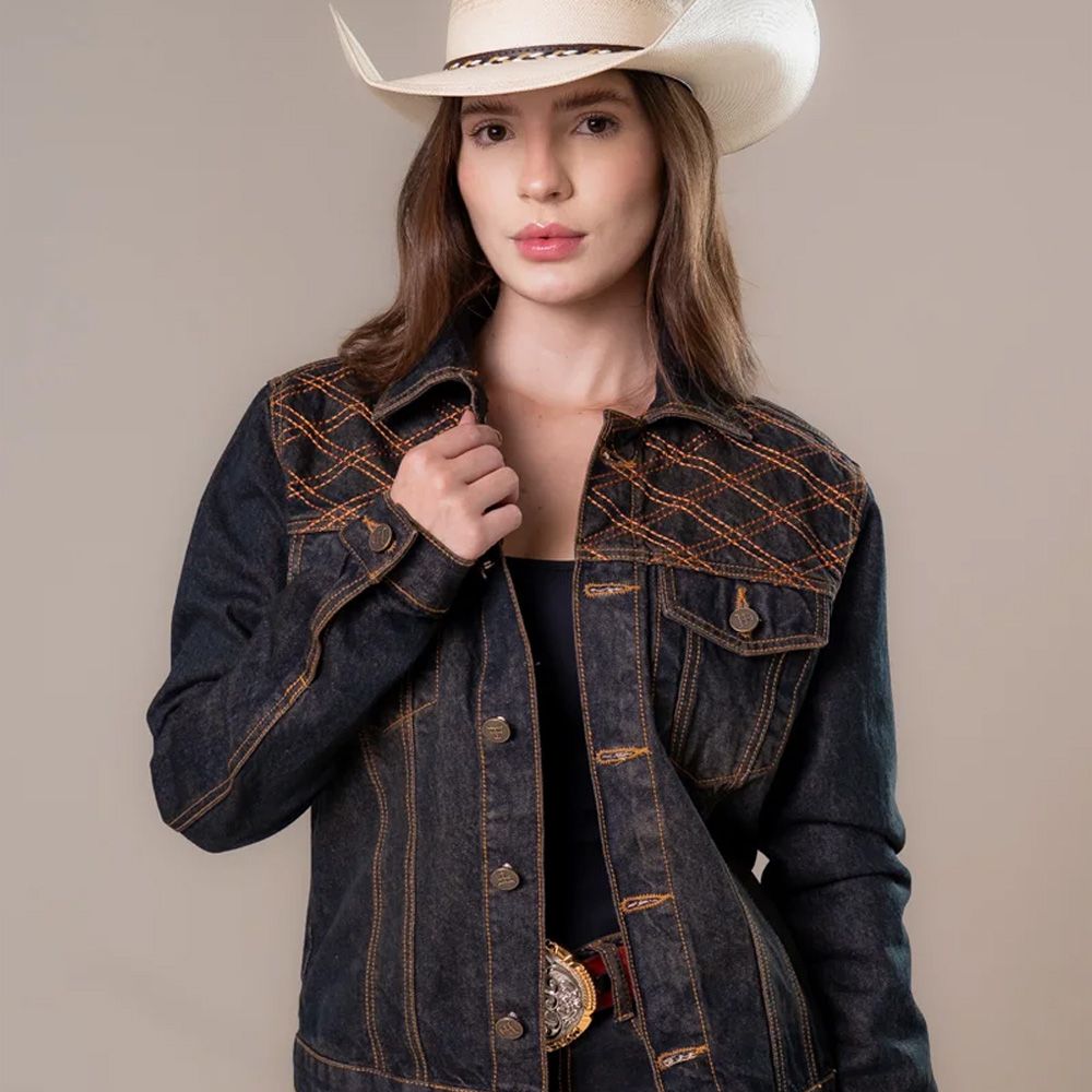Texas Farm Dames Denim Jacket - donker denim