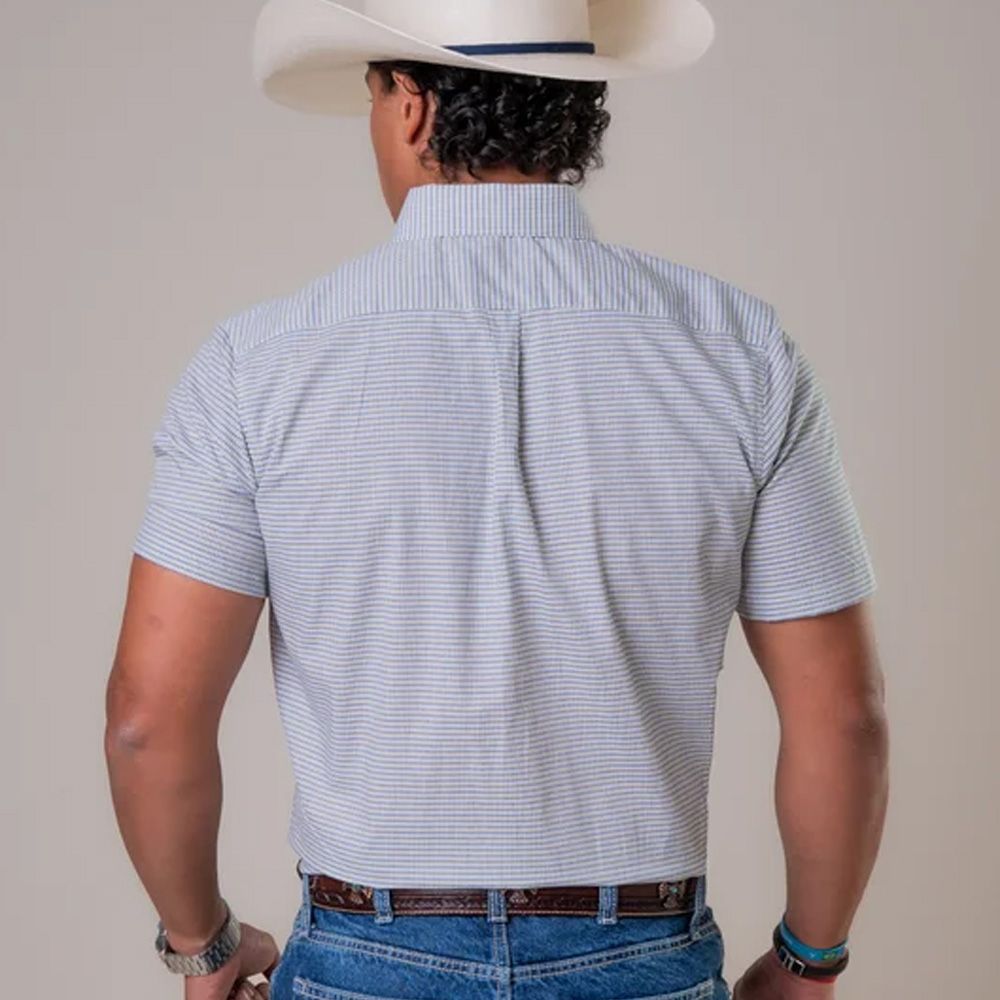 Texas Farm Heren Western Blouse - geruit blue