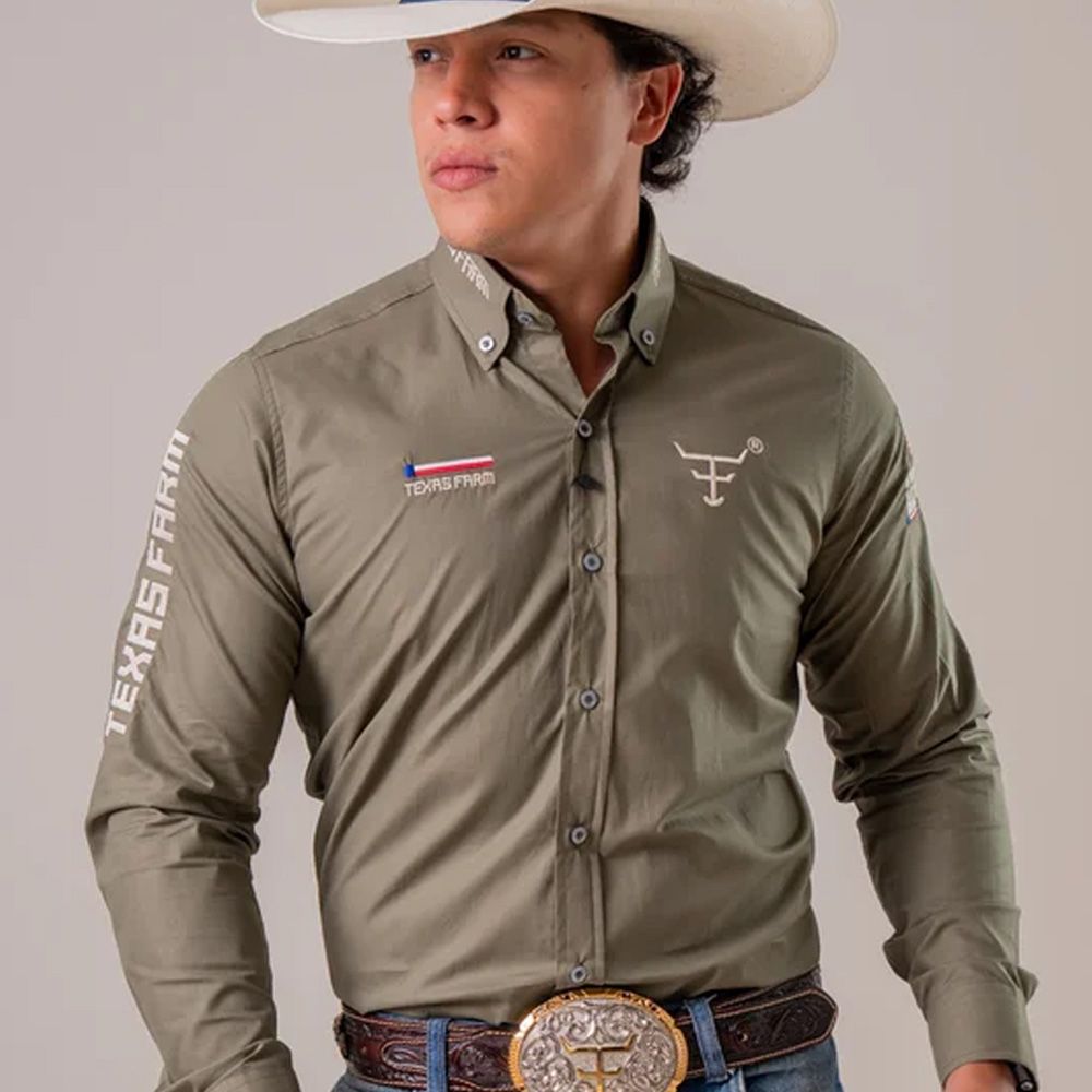 Texas Farm Heren Western Blouse Green