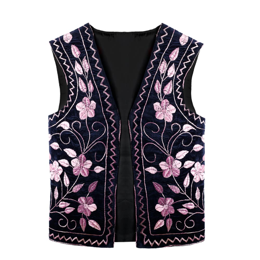 Afghan Waistcoat blue - pink