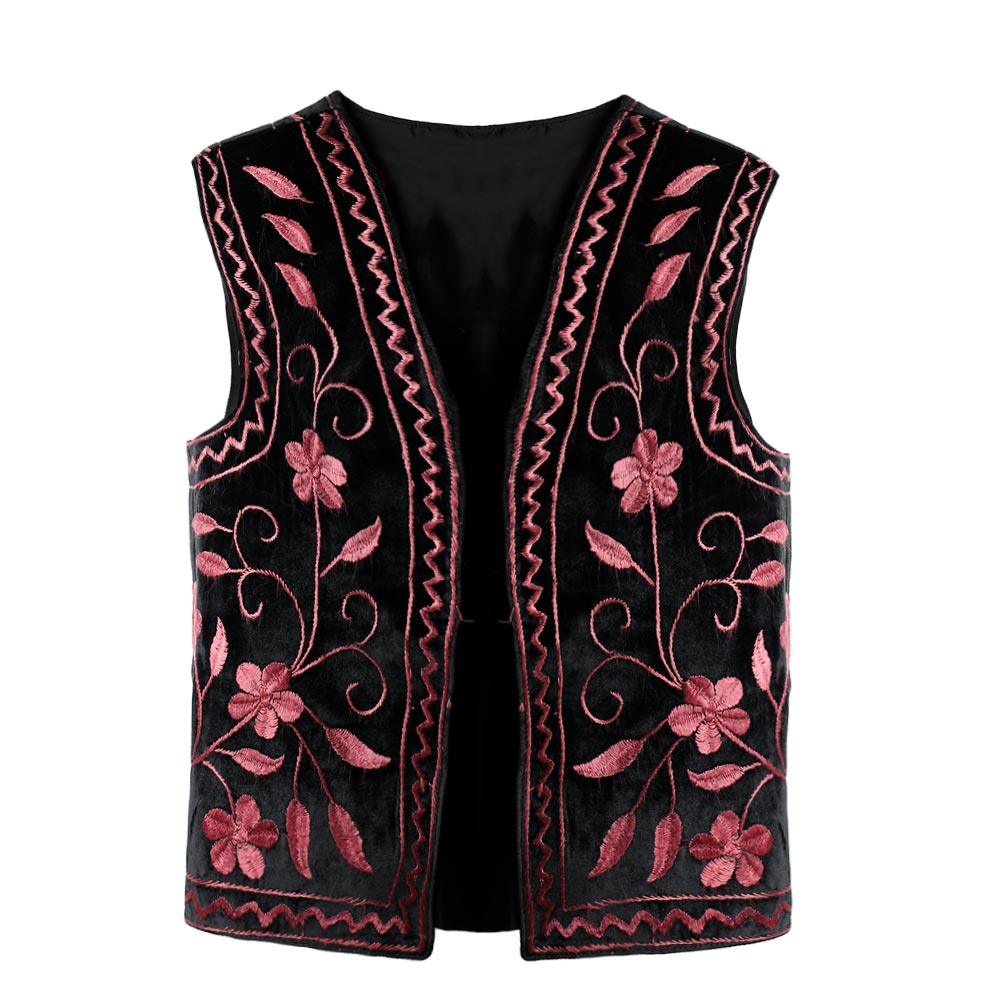 Afghan Waistcoat black - pink