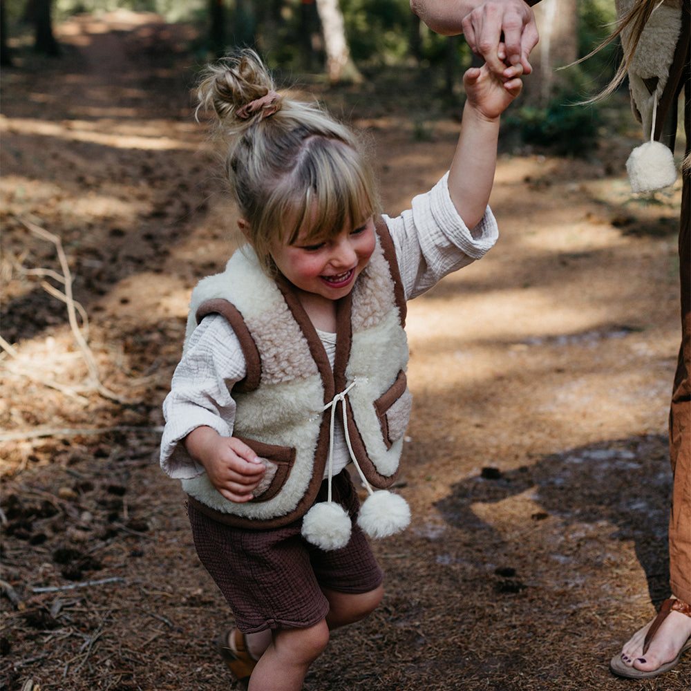 *SALE* Kids vest wool multi pompom